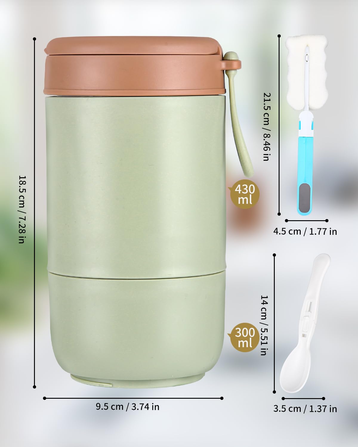 Müslibecher To Go 2 Stück - Doppelschicht PP-Becher Mit Löffel 300+380ml