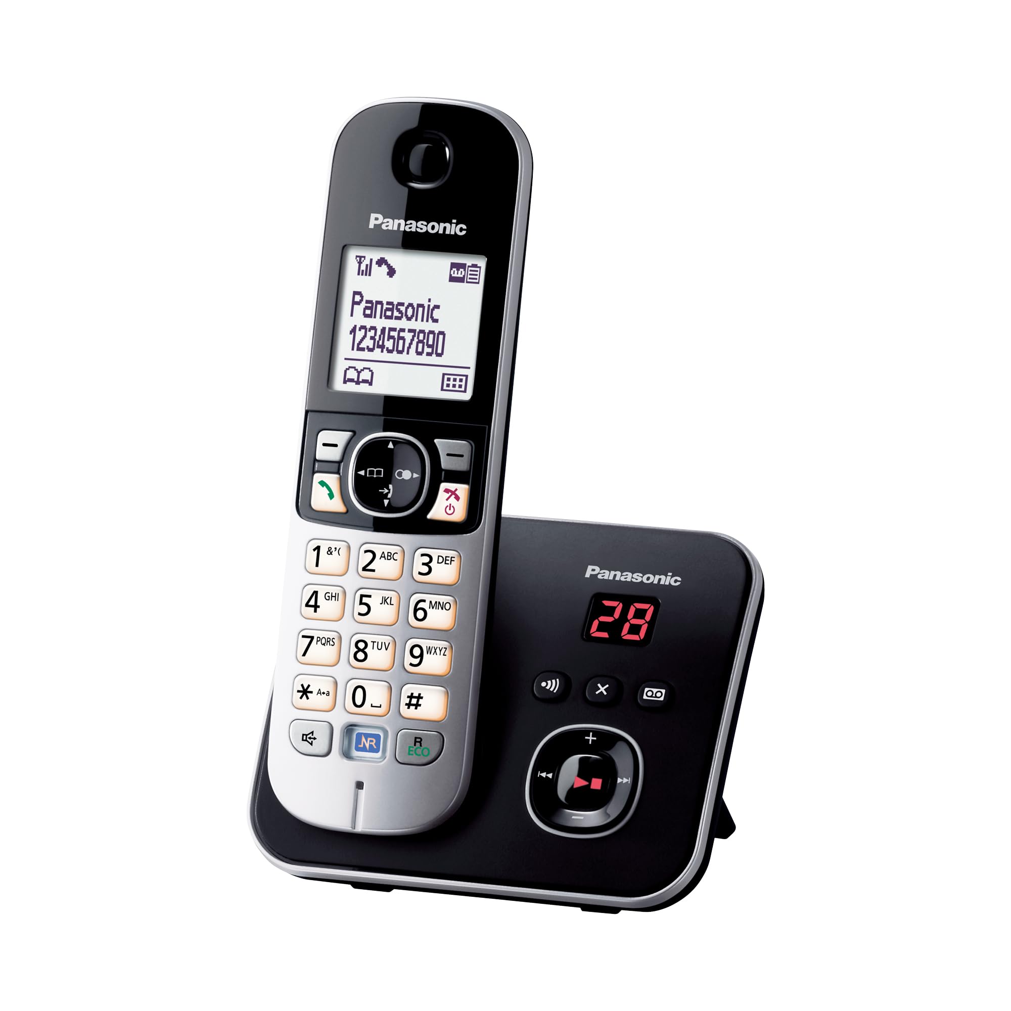 Panasonic KX-TG6821GB DECT Schnurlostelefon mit Anrufbeantworter schwarz