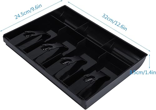 Miniatura 5 de Bandeja de repuesto para caja registradora de efectivo, 4 billetes, 3 monedas, caja de almacenamiento de dinero, organizador de bandeja de efectivo