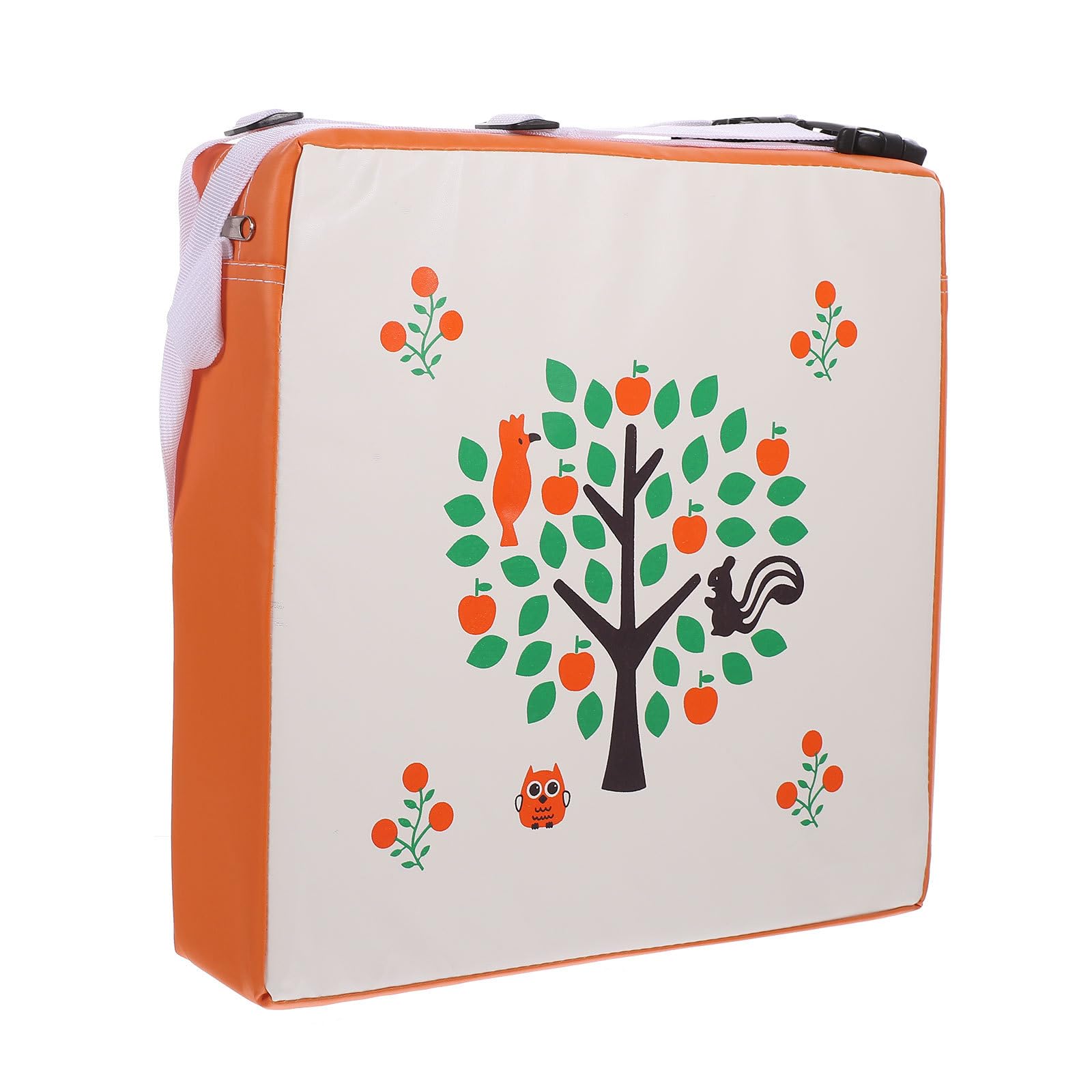 Coussin rehausseur chaise pour repas enfant Healvian en cuir orange