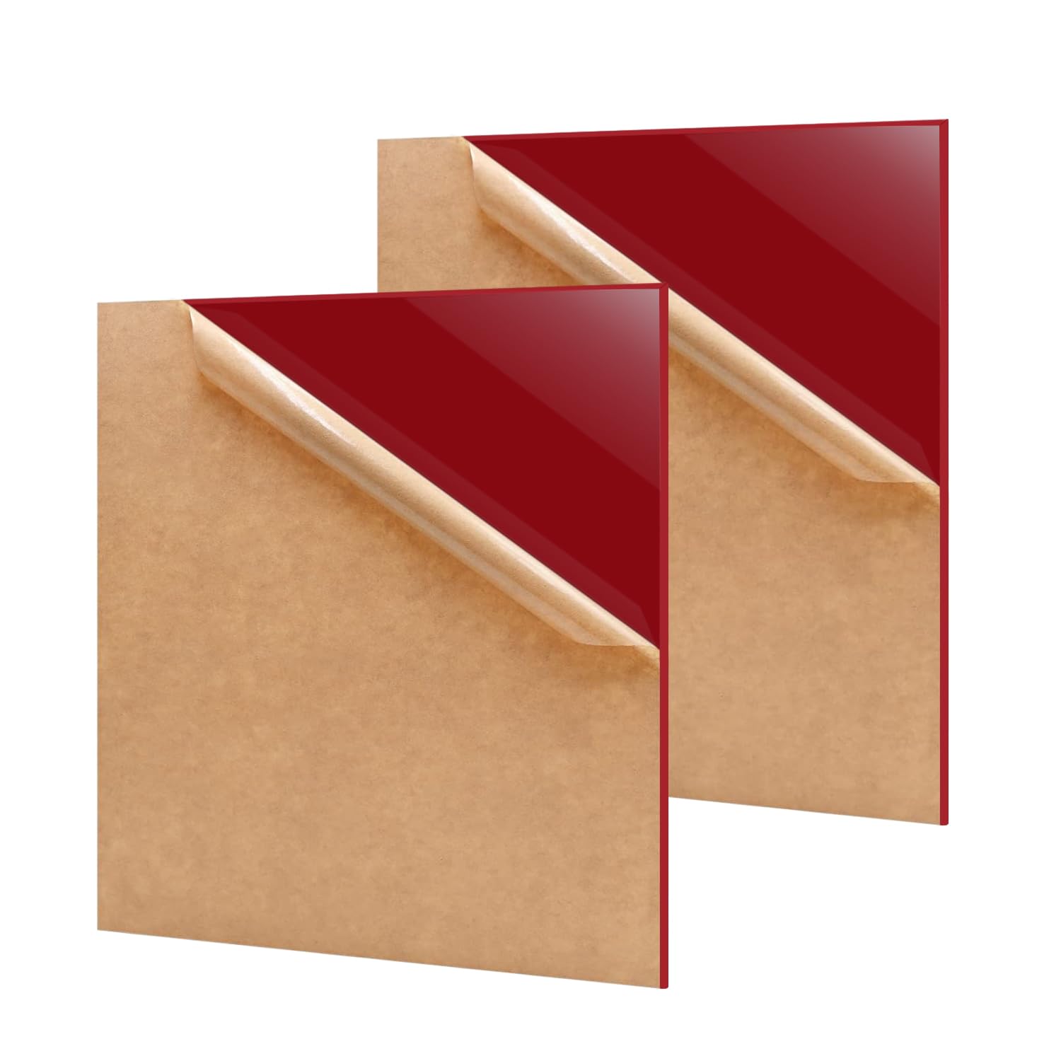 Red Acrylic Sheets - 2 Pack for Laser Cutting & Crafts -16