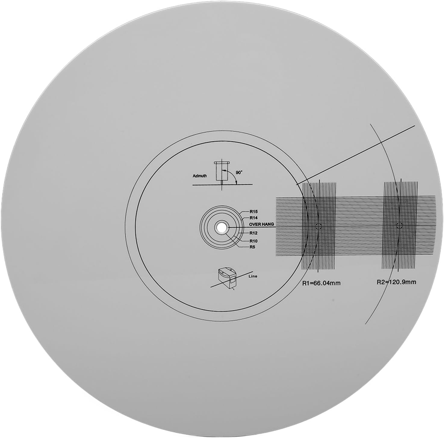 Turntable Cartridge Alignment Protractor Mat, Anti Slip