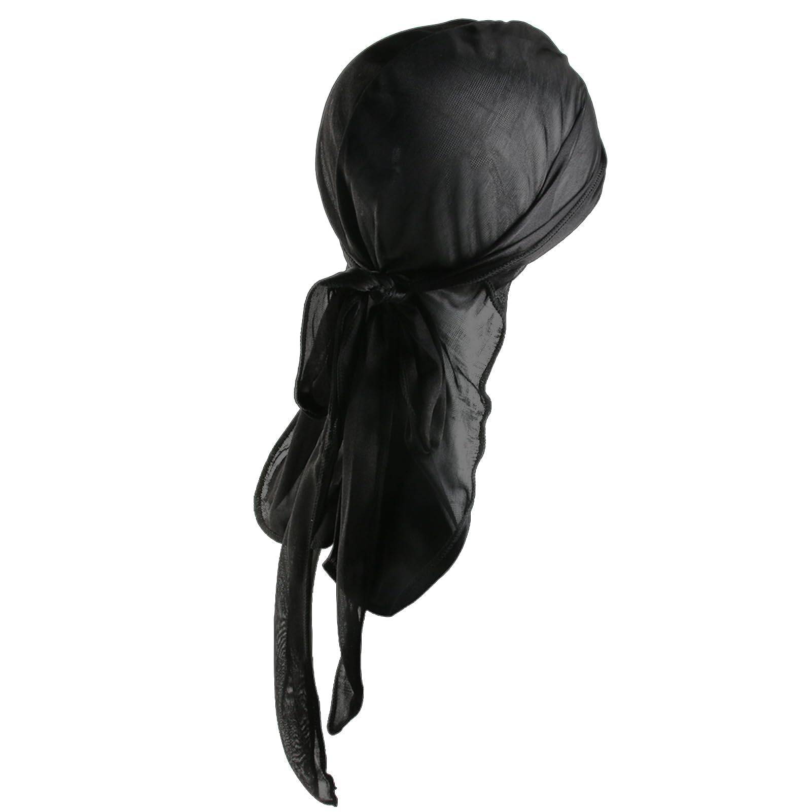 Hugwait Negro Olas, Silky Durag Larga Diadema para Hombres y Mujeres, Durag Hombre 360 Waves, Dreadlocks y Curls, Durag Suave Sedoso Gorra para Ciclismo