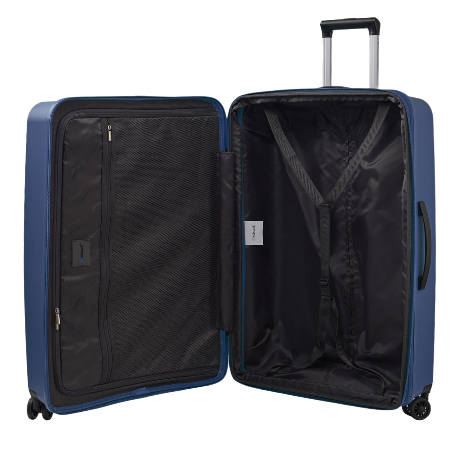 Air Nova - Maleta de Viaje Grande (23Kg) Expandible (76x52x30/33cm), Fabricada en Polipropileno, 4 Ruedas Dobles y Cerradura Combinación TSA. (Grande XL), (115L), (4.5kg), (Azul Marino).