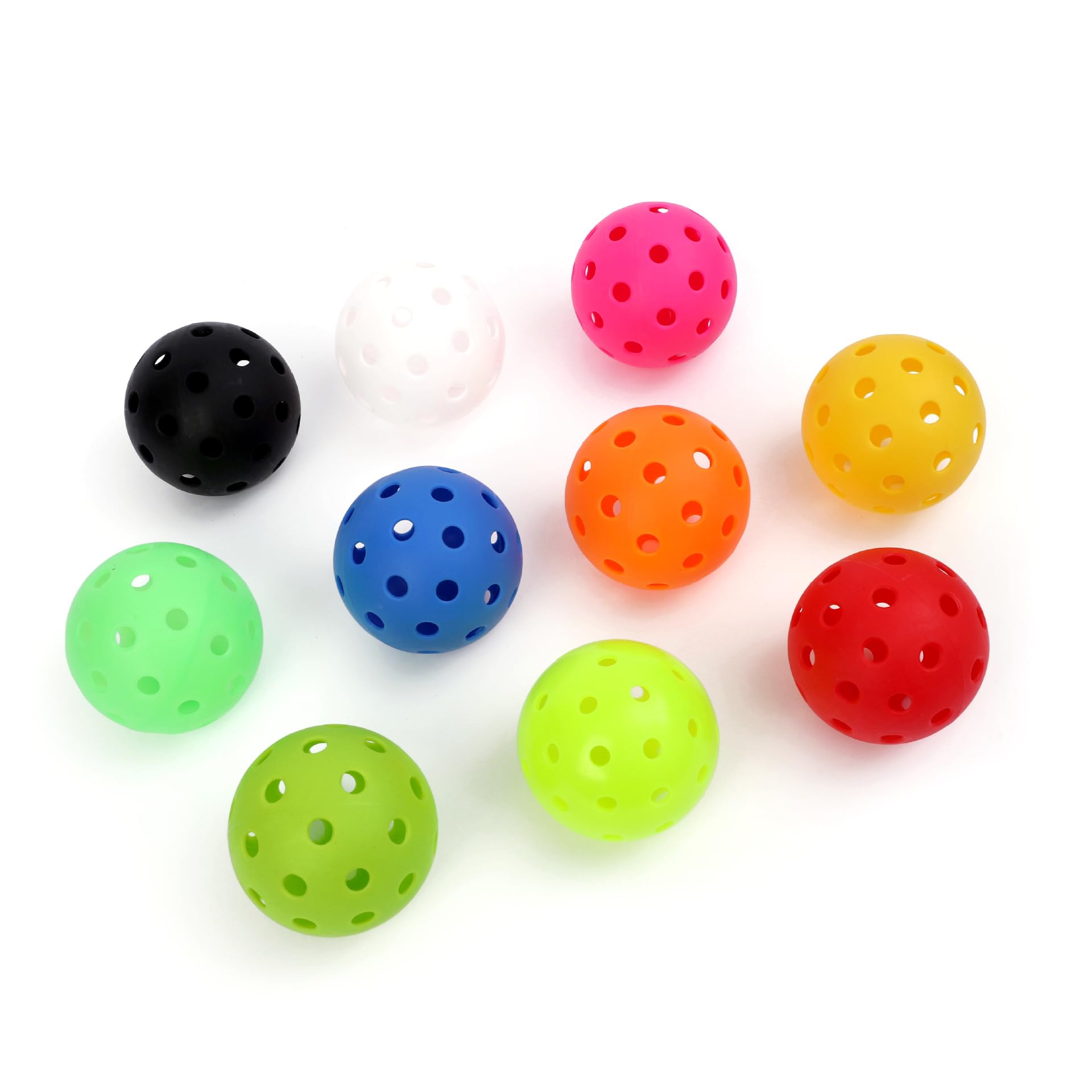 sonecesiya 6-Pack Pickleball Balls 40 Holes Outdoor Indoor High Rebounce True Flight High Visibility Durable Eye-catching White Pickle Balls Set Sport Gifts for Women Men
