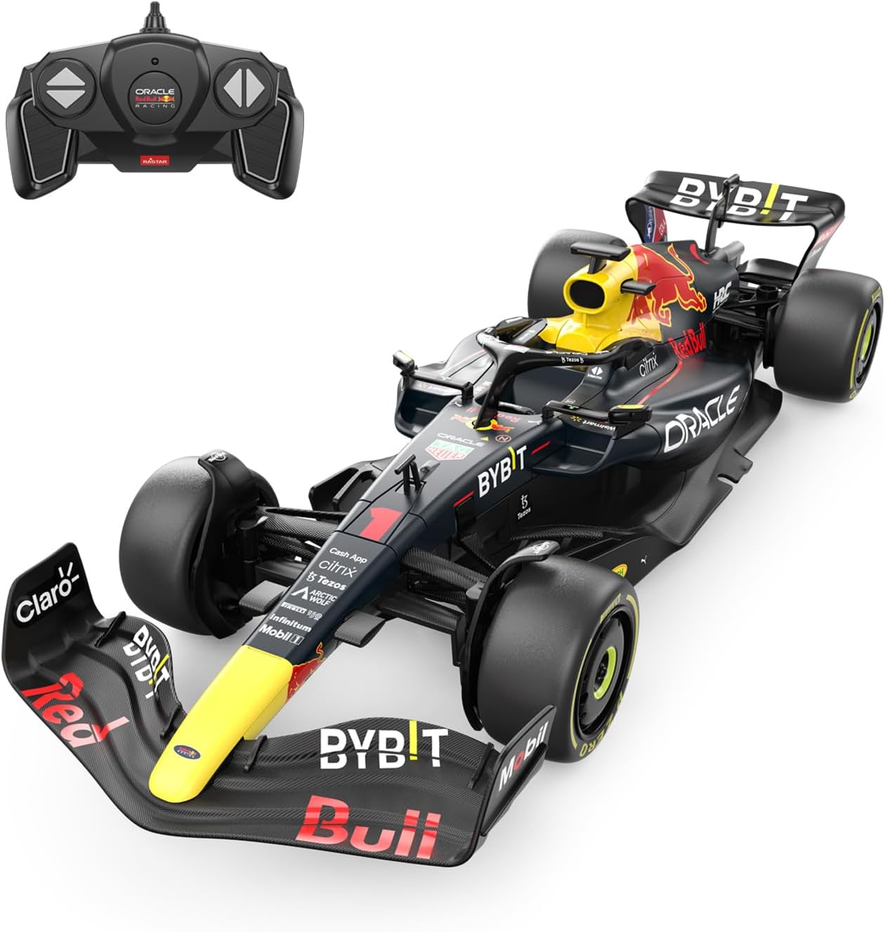 Red Bull F1 1/18 Scale RC Car - 2022 Oracle Racing Remote Control Formula 1 RB18 Sergio Perez Model - Dark Blue 2.4G for Kids Adults