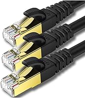 Vista 13 de Kasimo - Cable Ethernet CAT 8 para internet más rápido, cable LAN ethernet de alta velocidad, 40 Gbps, 2000 Mhz, Cable SFTP LAN de conexión a Blanco