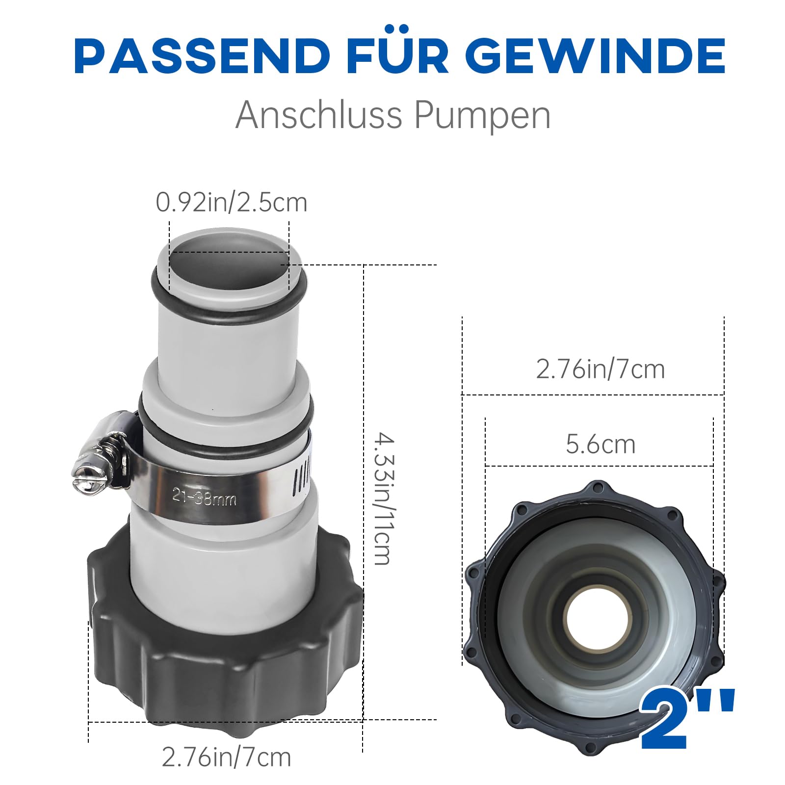 Adattatore per tubo di aspirazione per piscina applicabile X77094
