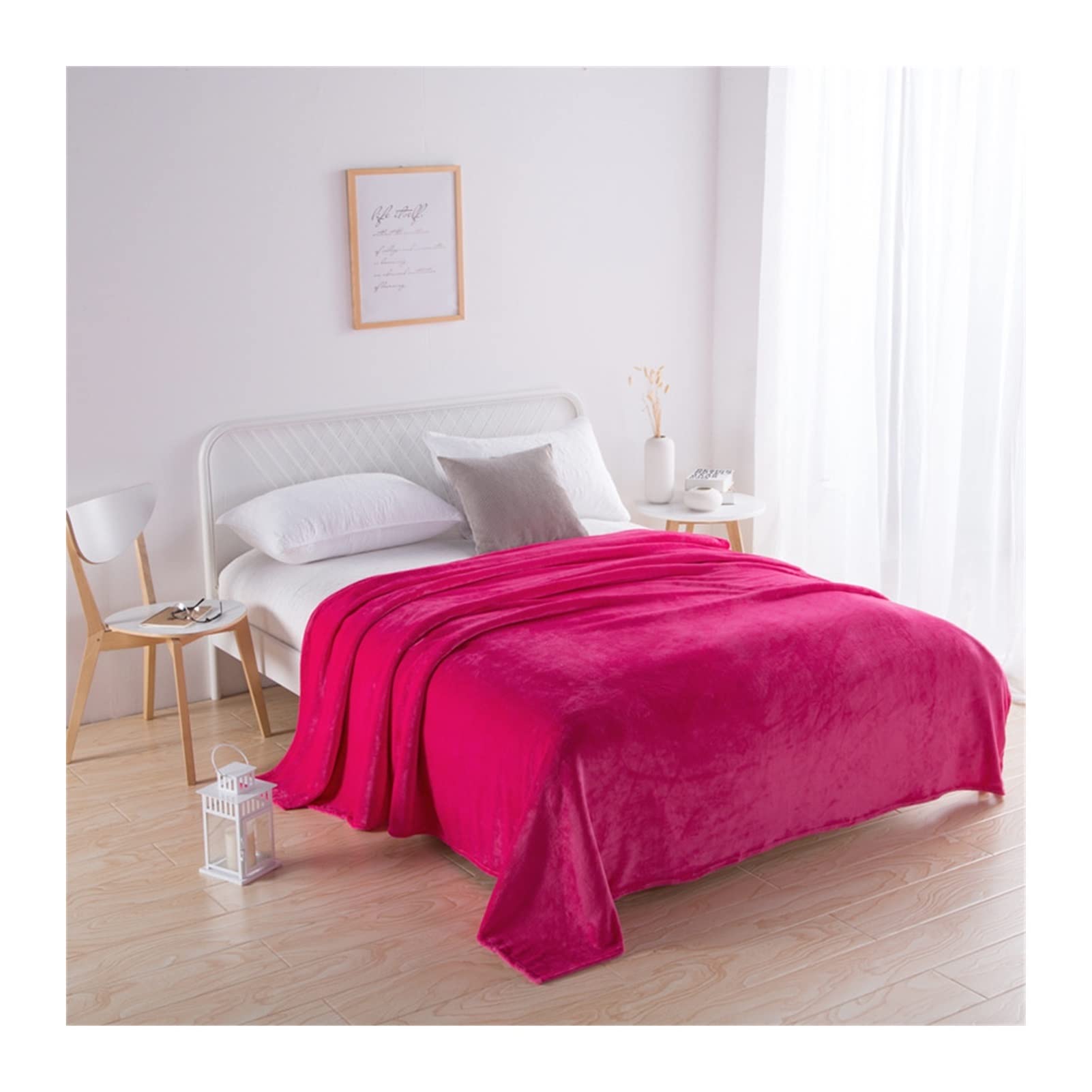 EBzvblxm Cooling Blanket for Summer, Cooling Winter Plaid Blanket Multicolor Multiple Sizes(Rose Red,150x200cm)