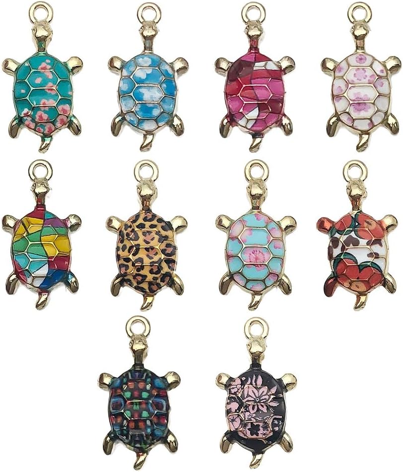 WOCRAFT 30pcs Enamel Sea Ocean Life Turtle Charms for Jewelry Making Bulk Summer Nautical Marine Life Charms Necklace Earrings Bracelet Making DIY Craft (SN943)