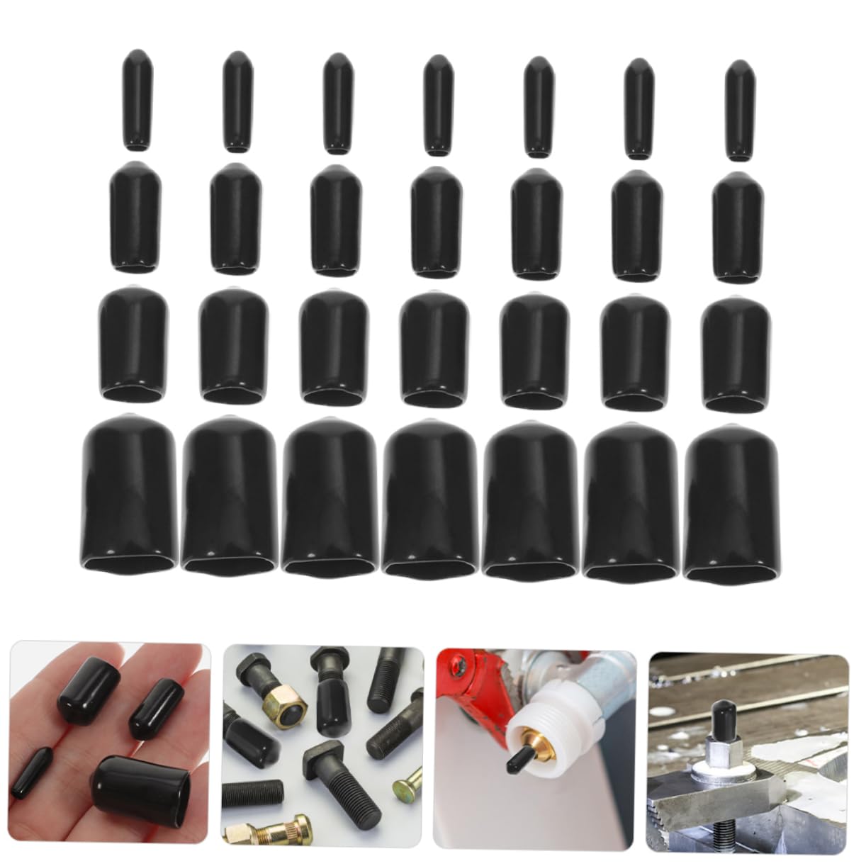 Alipis Carburetor Vacuum Caps Replacement 80pcs Flexible Bolt Caps for Metal Tubing Post Cover