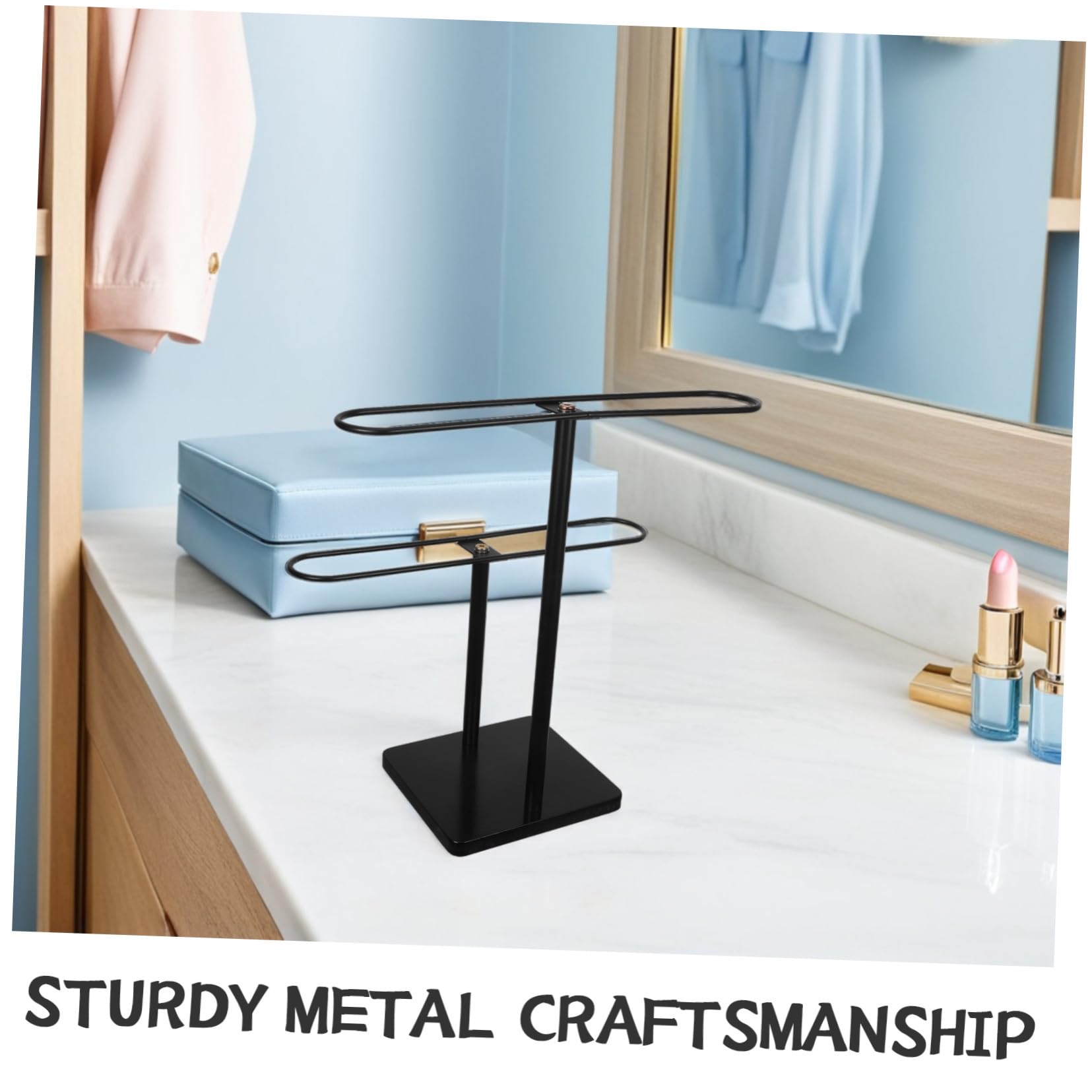 2nivel Estante para Guardar Gafas de Sol Organizador de Metal Expositor de Escritorio para Almacenamiento de Monturas de Gafas para Decoración de Hogar