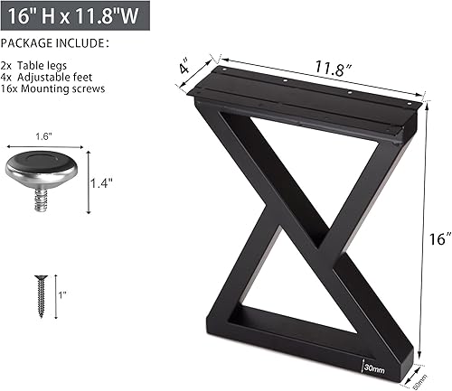 Miniatura 5 de Taelakeni - Juego de 2 patas de banco y mesa de café de metal de 16 pulgadas, color negro