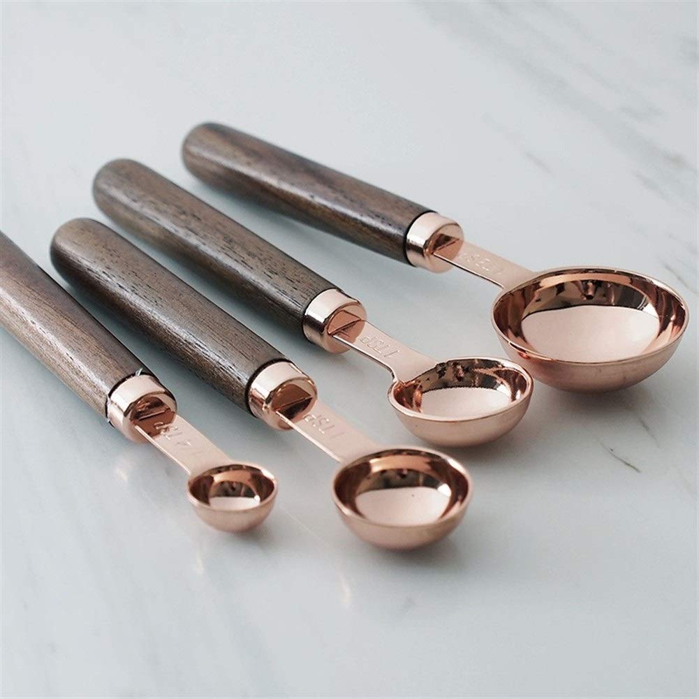 Kupfer-Messlöffel, Edelstahl, hochglanzpoliertes, verkupfertes Finish(Set of 4 Cups)