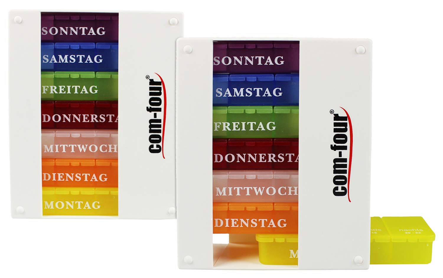 Portapillole Settimanale COM-FOUR | Distributore 7 Giorni Con Scomparti - Argento/Nero - Foto 13