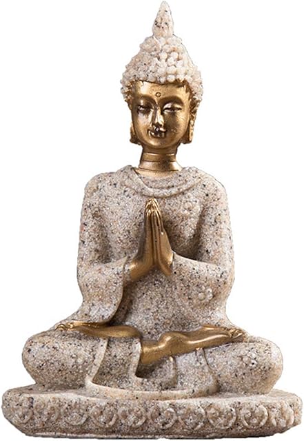 Meditation Buddha Ornaments,1PC Mini Buddha Figurines,Resin Hand Carved Ornament for Indoor Outdoor Office Home bedroom, Living Room Decoration Gifts