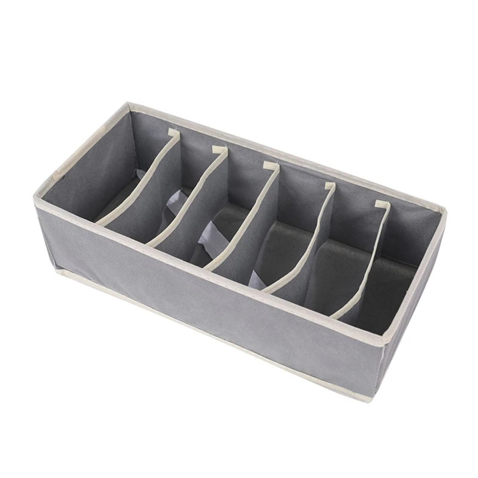 ZHSOAO 2 Pcs Organizer For Underwear Socks Bra Pants Scarf Tie Storage Box Wardrobe Drawer Organizers Foldable Case For for Bras, Socks, Underwear(Gray 6 grid)