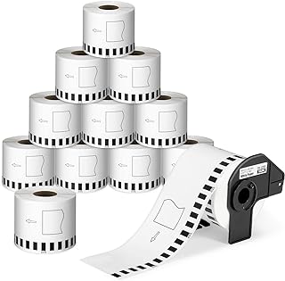 COLORTY DK-2205 Compatible Labels, 2.4 x 100 ft, 12 Rolls + Frame