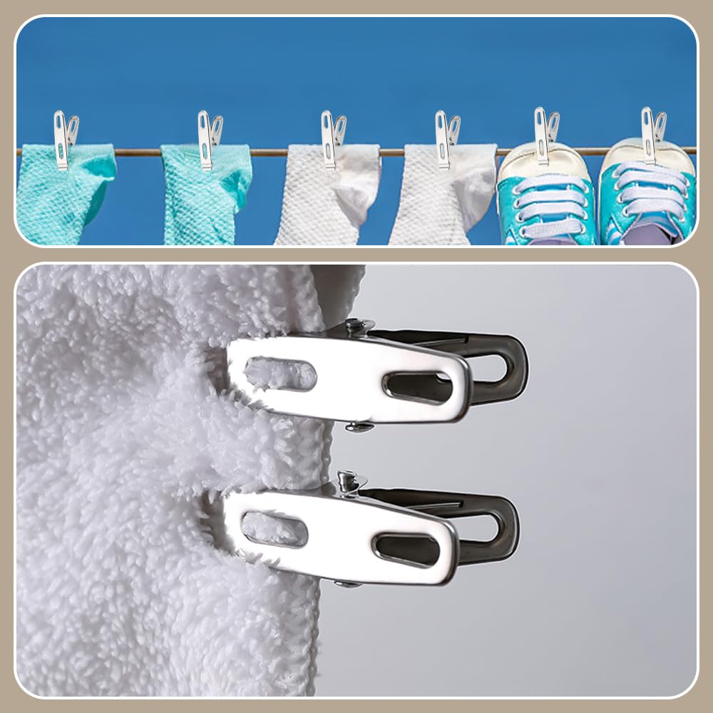 Pinzas Grandes para sujetar-50 Piezas Playa Toalla Clips, Fuertes Pinzas de Ropa, Clip a Prueba de Viento, para la Ropa Pesada y el Lavarse(5 * 1.5cm)