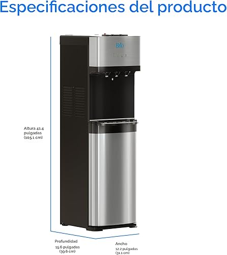 Miniatura 9 de Brio - Dispensador de agua con refrigerador, de carga inferior, con autolimpieza, edición limitada, 3 ajustes de temperatura, agua caliente, fría