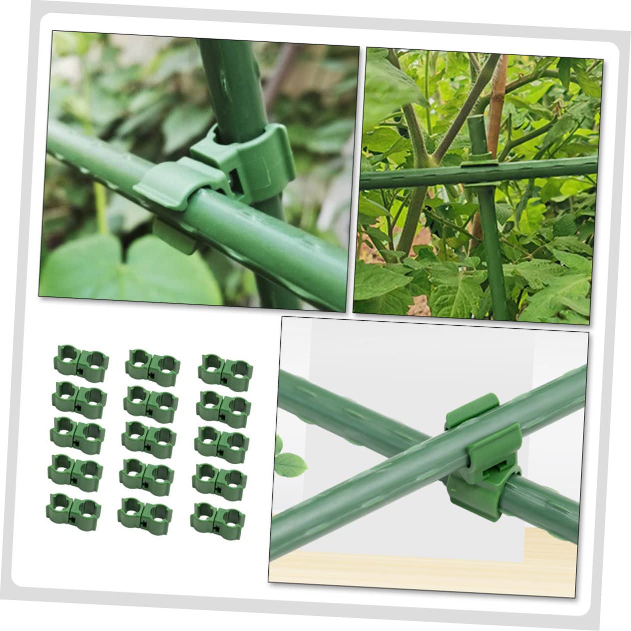 Abaodam 5 Sätze Climbing Plant Support Brackets Pflanzenstütze Klammern Für Gartenarbeit Für Tomaten Und Rankenpflanzen Einfach Zu Bedienen Und Leicht Lösung Für 50 Stück * 5