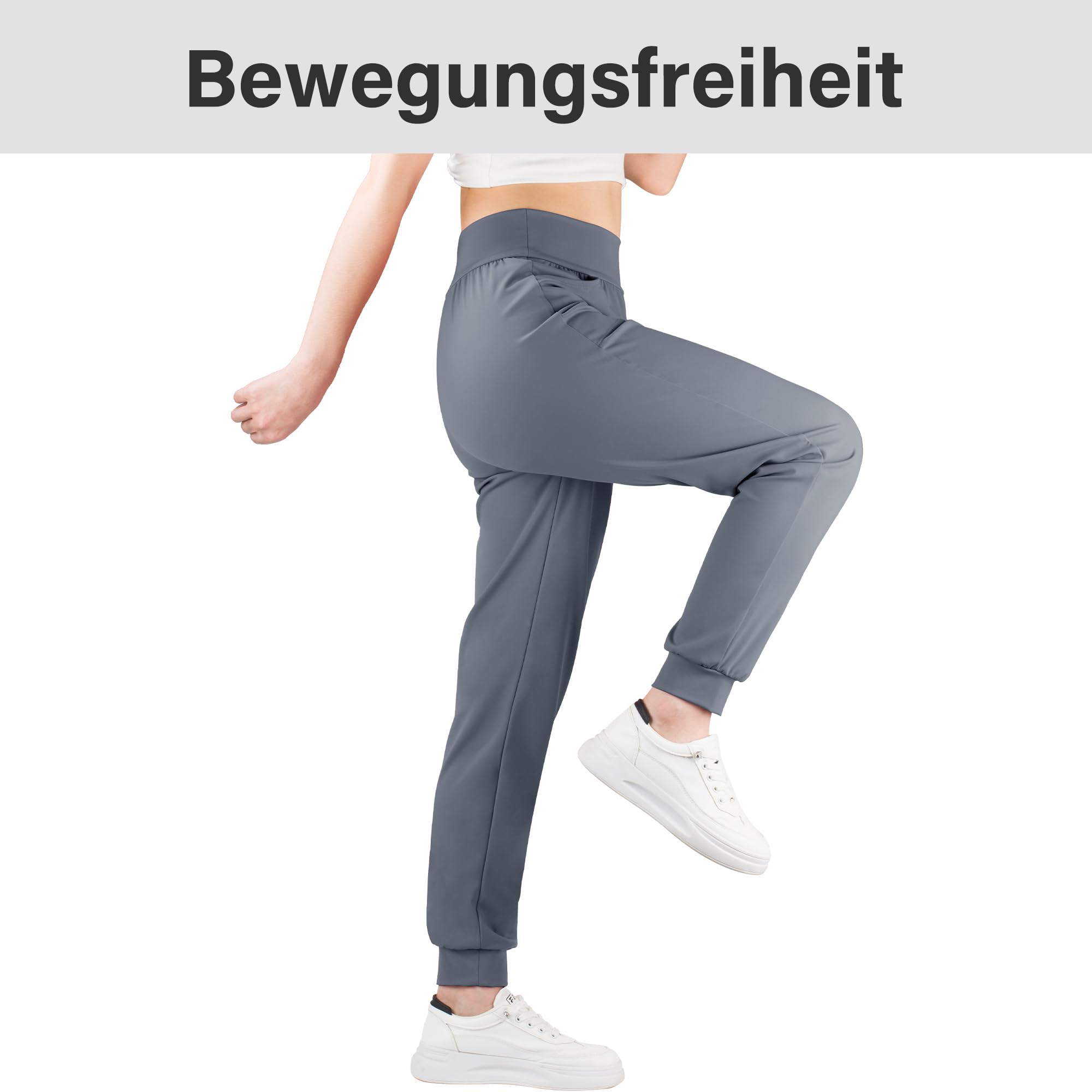 BIG ELEPHANT Confezione da 3 Pantaloni da Jogging per Bambine con Tasche, Pantaloni Sportivi a Vita Alta per Yoga e Corsa