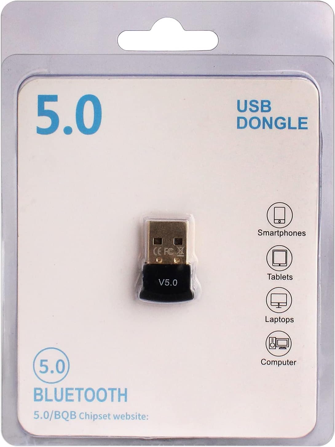 Sellingal Generic Ultra-Mini Bluetooth CSR 5.0 USB Dongle Adapter for Windows Computer (Black:Golden)
