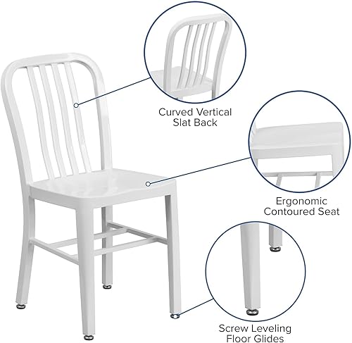 Miniatura 100 de Flash Furniture Gael - Juego de 2 sillas de metal naranja para interiores y exteriores de grado comercial Naranja,Oro negro