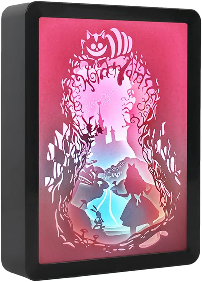 Alice in Wonderland Frame Night Light LED 3D Lamp Desk Lamp Bedside Lamp Kid's Room Decoration