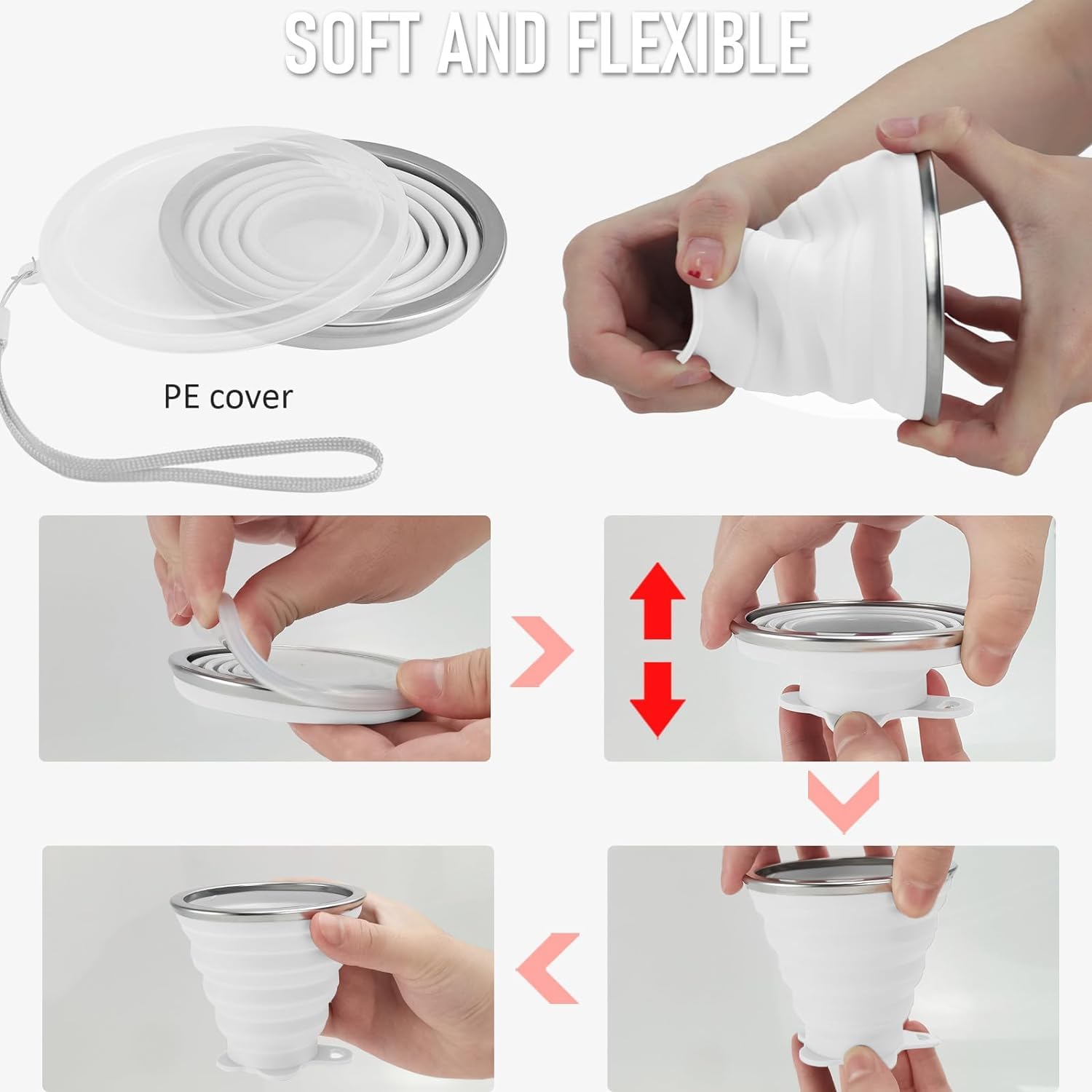 Lettiera pieghevole da viaggio in silicone igienica e facile da pulire