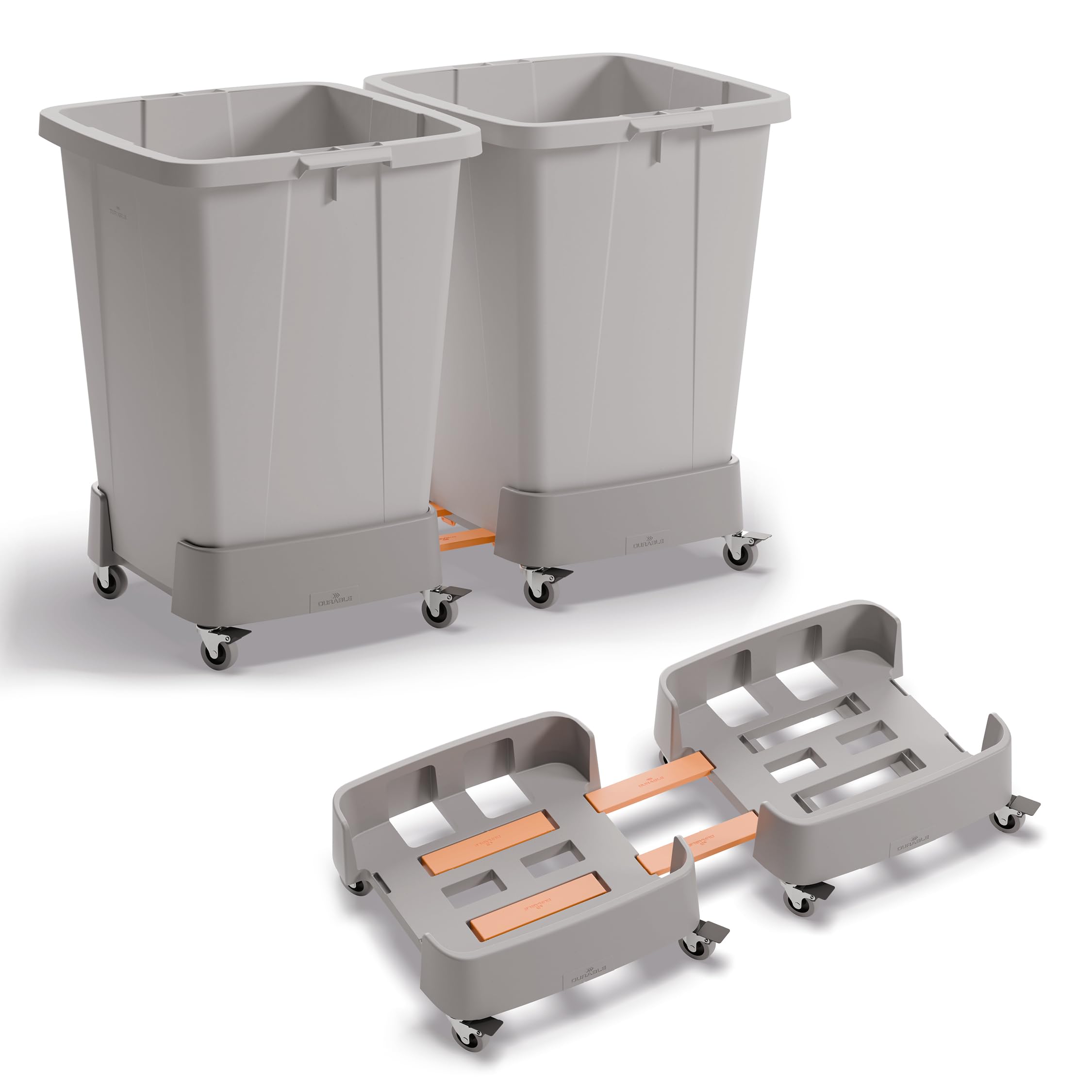 Durable DURABIN® 334137 - Carrito para cubo de basura (90 L, polipropileno reciclado), color grafito