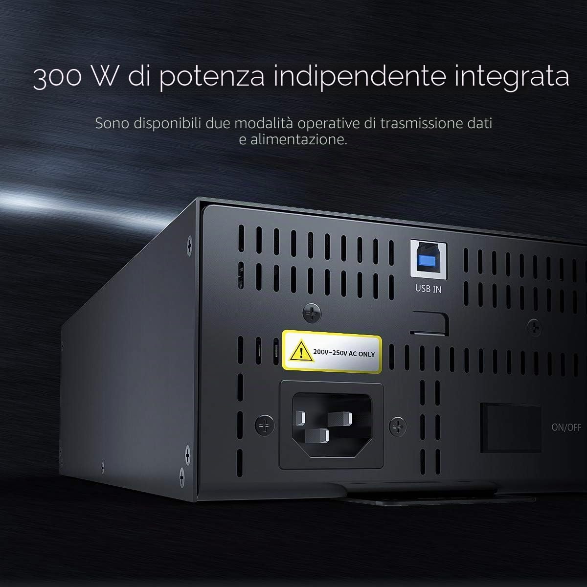 ORICO Industrial USB Hub 2.0, Hub USB a 30 Porte con Potenza di 300 W, Guscio in Metallo, Trasmissione Dati ad Alta Velocità