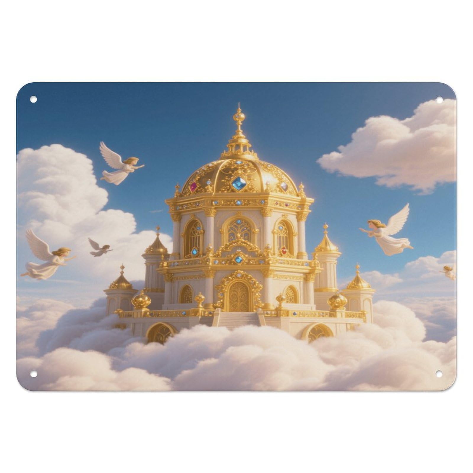 Fekiloot Style Golden Palace Kingdom Wall Decor Iron Painting Metal Sign