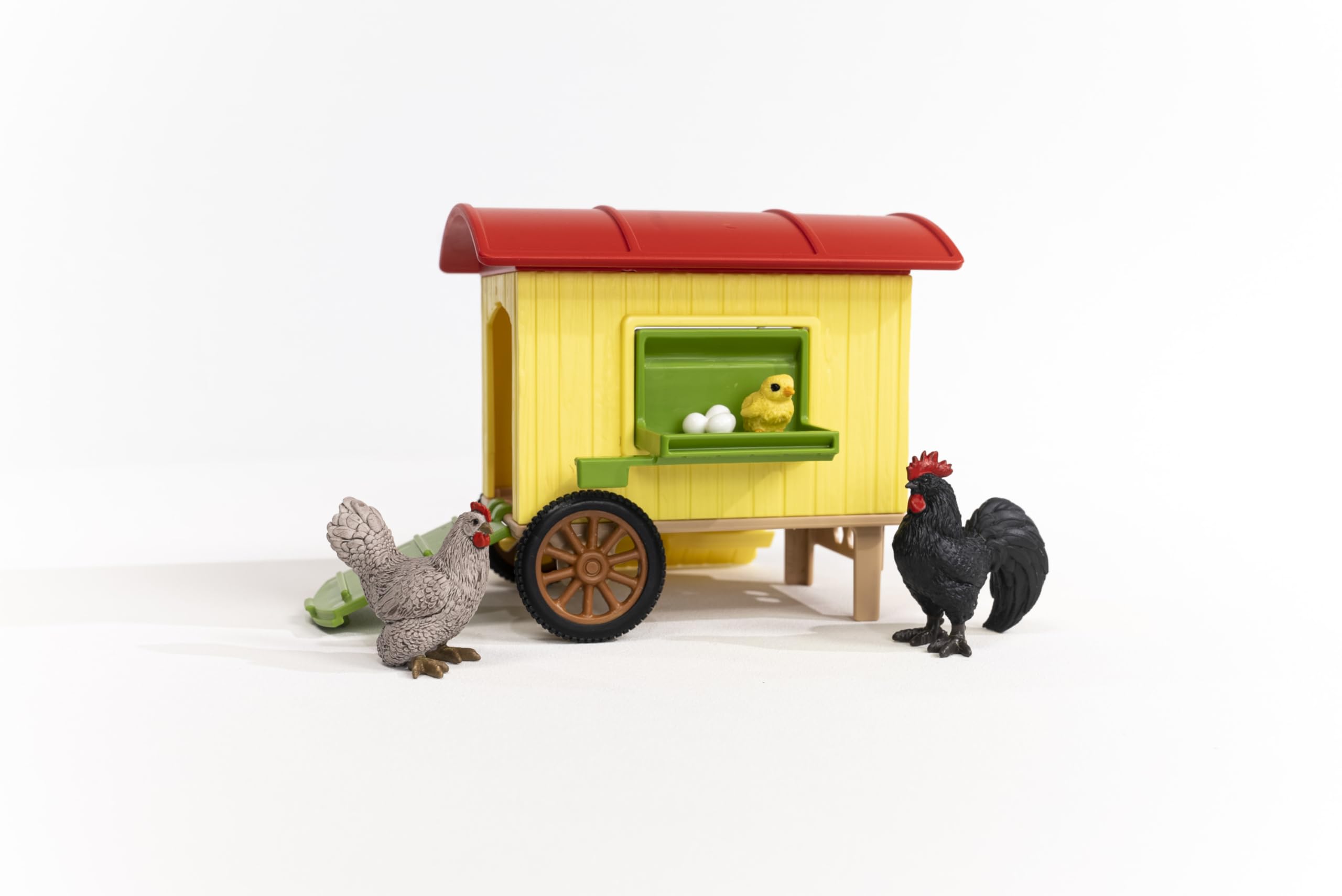 SCHLEICH 42572 Mobile Chicken Coop, from 3 years, FARM WORLD - Playset, 5 pieces, Multi-coloured, 20 x 12 x 10 cm - Image 4