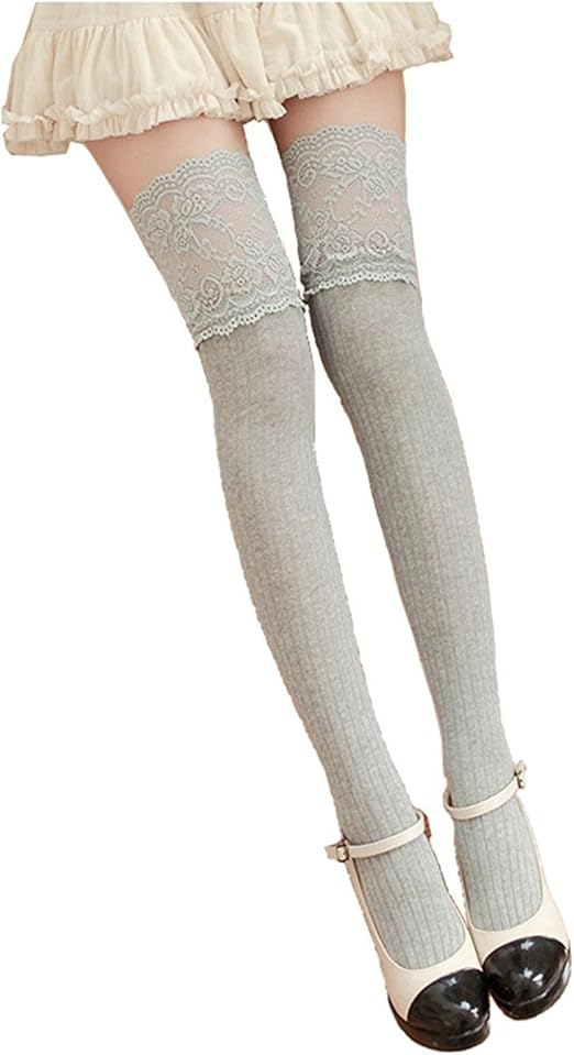 Amazon Blooming Jelly ブルーミン ぜりー ガーターストッキング レース付 ガーターストッキング ニーハイ サイハイ レース カラー レディース 柄タイツ オーバーニー タイツ 結婚式 ストッキング 通販