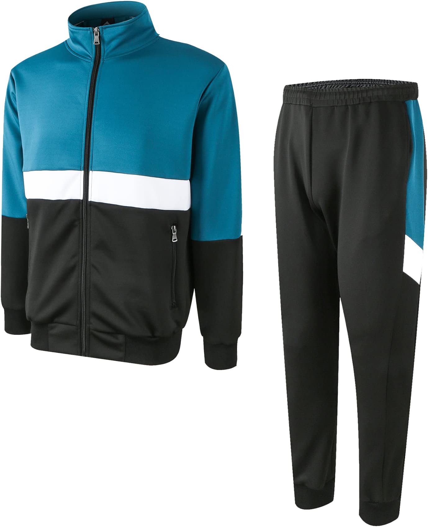 Men's Athletic Casual Tracksuit Pants Hooded Full Zip Jacket Sweatsuit Set for Men…