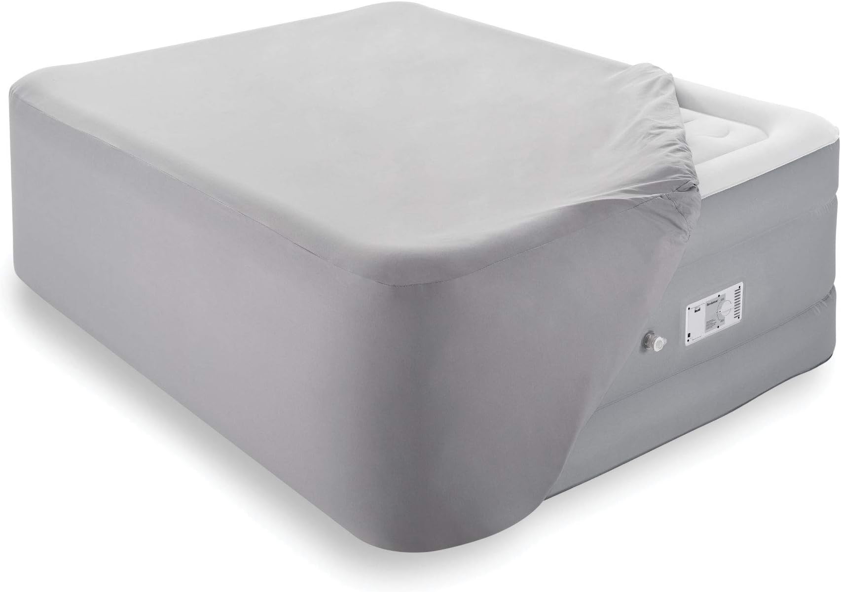BrookstoneInnovations Perfect Air Bed with Built-in Switch Automatically Inflates & Deflates - Includes Fitted Sheet and Carrying Case - Queen Size Mattress - 18" Height