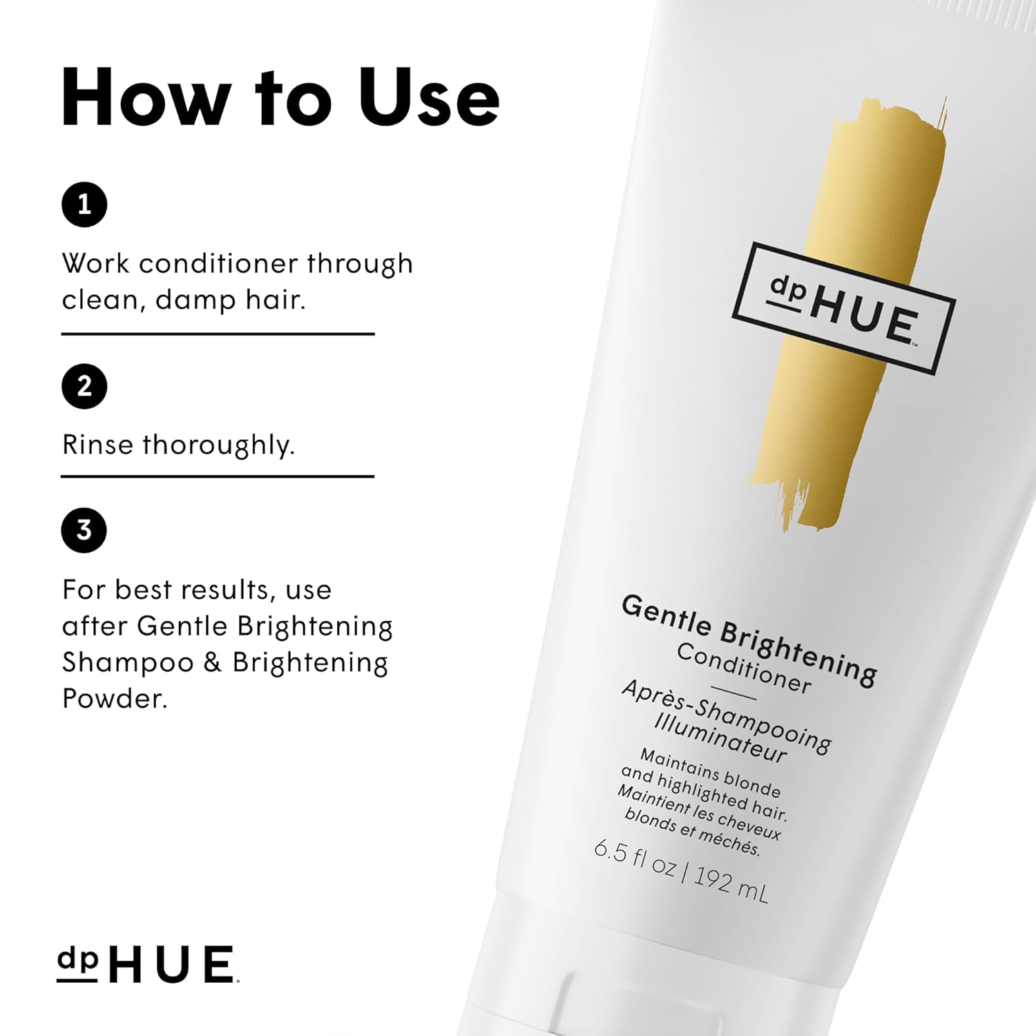 dpHUE Gentle Brightening Conditioner - 6.5 oz - Conditions While Boosting Brightness & Shine - Fresh, Floral Scent - Color Safe, Vegan, Cruelty Free