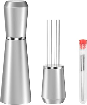 Jeymei WDT Espresso Distribution Tool, Silver Espresso Whisk with 8 Needles | Espresso Stirrer Tool,Espresso Comb,for Barista Espresso Accessories,Coffee WDT Tool Extra 8*0.35mm Stainless Steel Needles