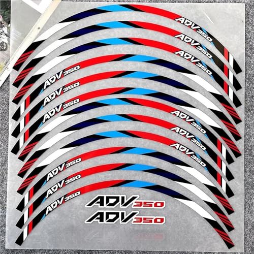 Autocollants Réfléchissants de Jante pour Moto Honda ADV350 Rouge Bandes de Pneu