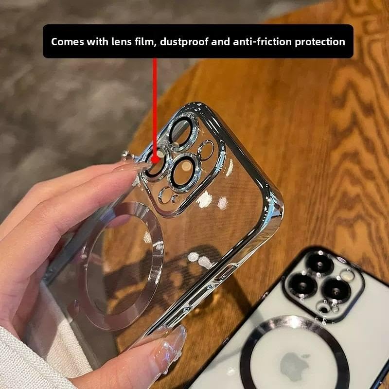 Image of Back Cover Compatible with iPhone 17 Pro Max Ring Logo Cut with Lens Protection Chrome Back Case Cover for - iPhone 17 Pro Max (Blue)