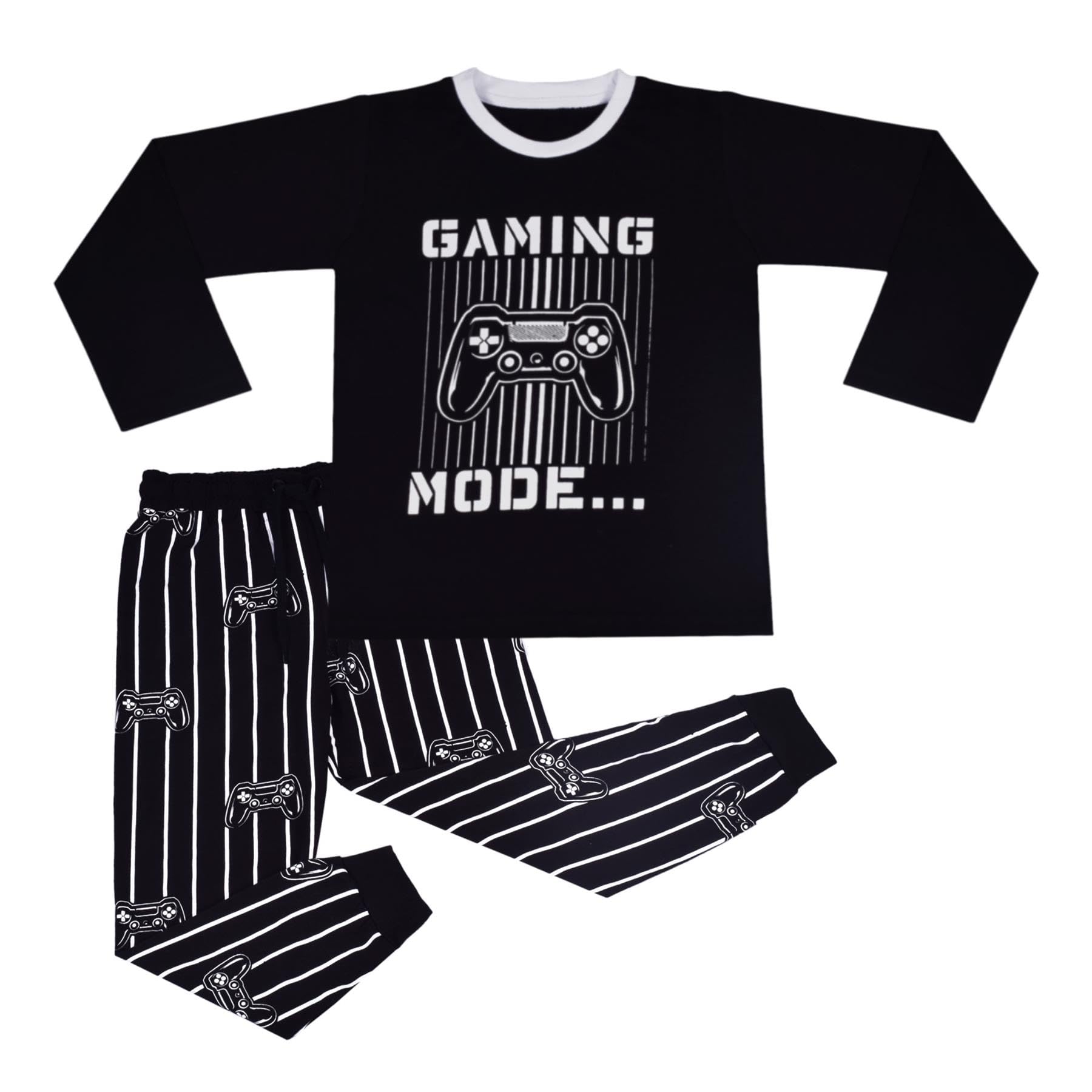 A2Z 4 Kids Gaming Mode Black Pyjama Set Contrast PJS Matching Top Bottom Pyjamas - PJS 169 Gaming Mode Black._13