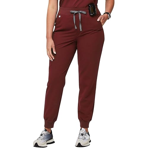 FIGS Zamora High Waisted Jogger Scrub Pants for Women — Slim Fit, 6 Pockets, High Rise Yoga Waistband