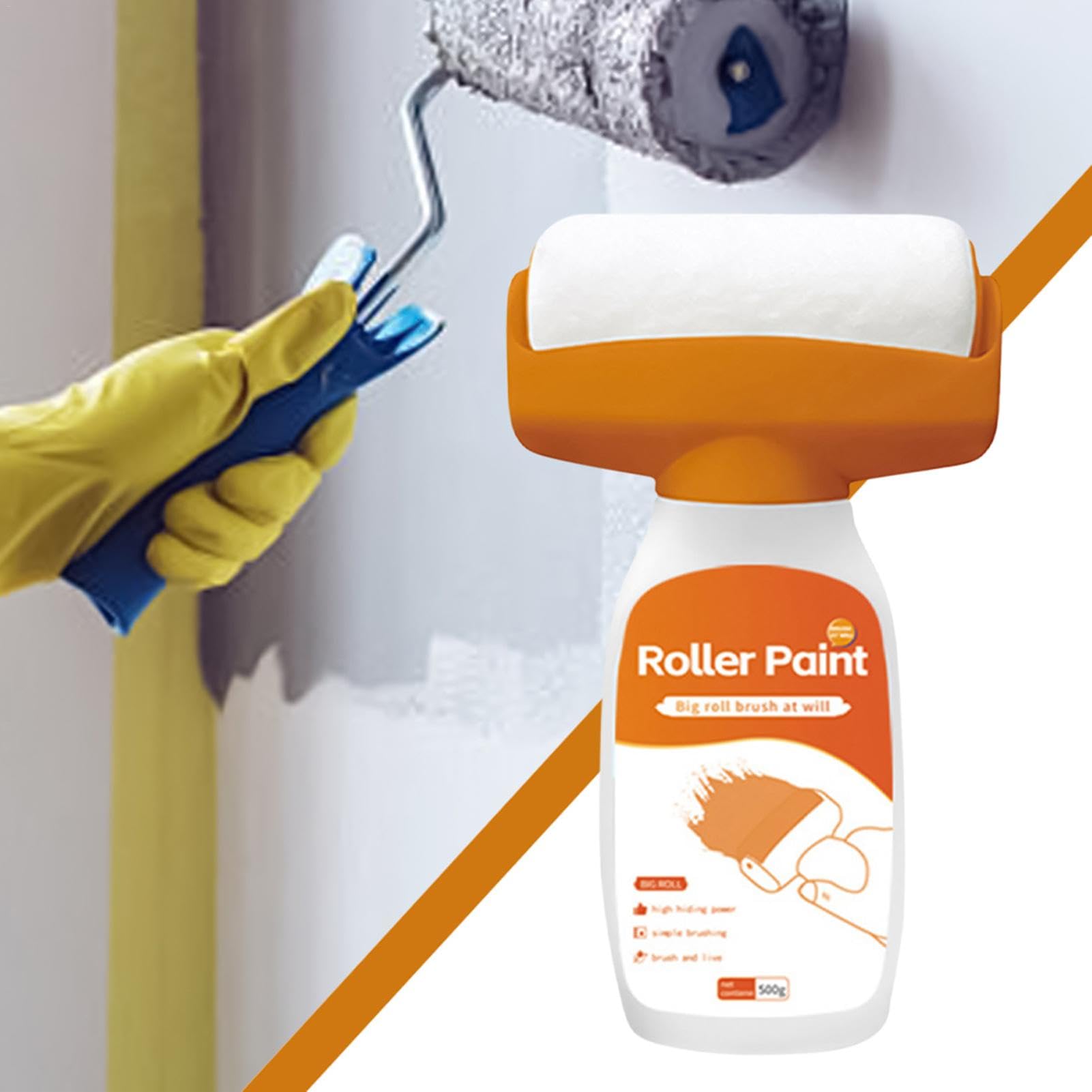 Rullo Riparazione Pittura 2-in-1 Inodore Portatile Asciugatura Rapida | Verniciatura a Rullo per Riparazioni Per Interni, Esterni, Casa, Cucina, Mobili, Porta, Falegnameria, Riparazione Pareti