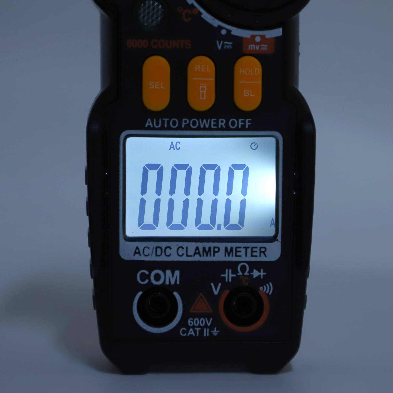 Fyearfly Pinza Amperometrica Digitale 600 V, Pinza Amperometrica Digitale 6000 Conteggi Multimetro A Portata Automatica 600 V 600 A AC DC Tester di Diodi Condensatori di Tensione di
