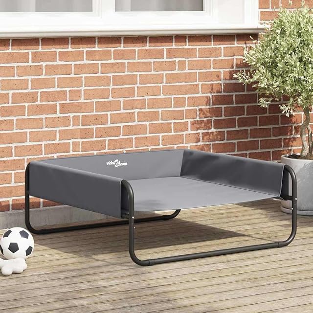 Foto 2 de 8 de vidaXL Cama para Perro Manual Gris Claro 85 x 85 x 33 cm Acero
