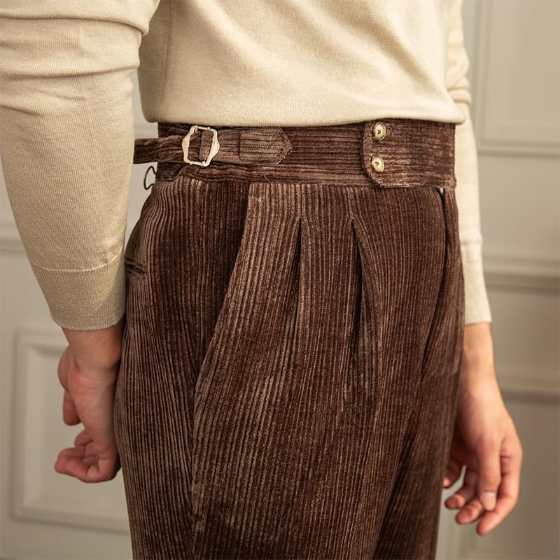 Men's Business Slim Fit Corduroy Pant Straight-Leg Corduroy Pant for Men4