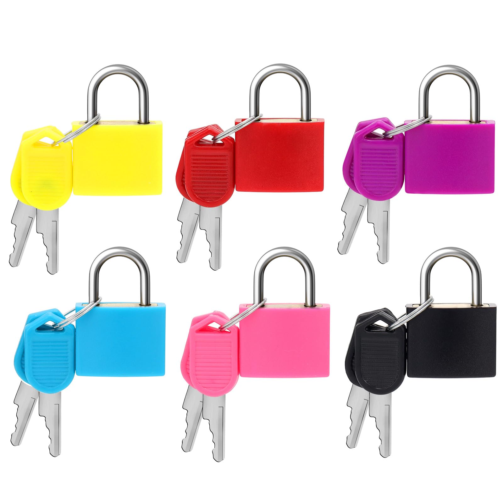 6 Pcs Suitcase Locks with Keys, Small Luggage Locks with Keys, Mini Keyed Padlock for Boxes, Lockers, Travel Bags
