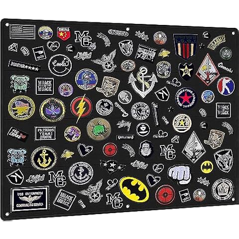 ifory Patch Board with Stainless Steel Loop, Large (43.3 x 27.5 inches) Military Patches Display Board with Frame, Tactical Patch Wall, Black, No Patches Included Cover