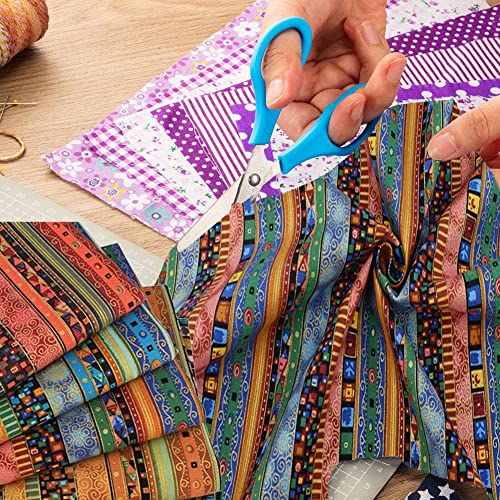 Gigicloud 5 Pcs/Set Fat Quarters Fabric Bundles, 10 x 8 inch Colored Printing Fabrics Ethnic Style Pattern Cotton Fabric Quilting Squares Handmade Patchwork Quarter Sheets Set for Sewing - Thumbnail 3